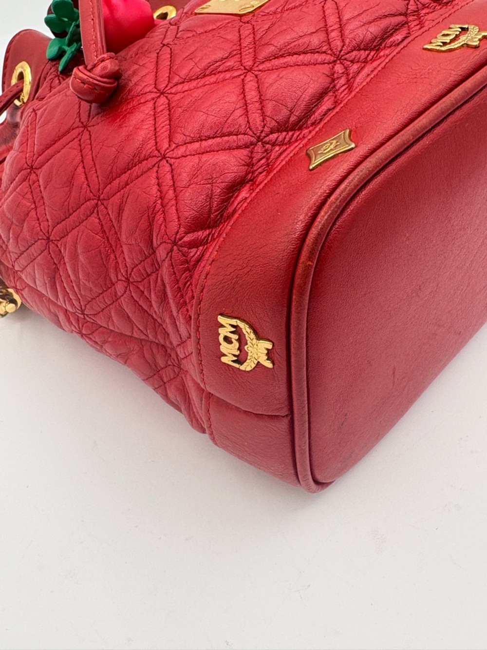 MCM Mini Bucket Leather Bag Studded Crossbody Bag - Picture 8 of 16